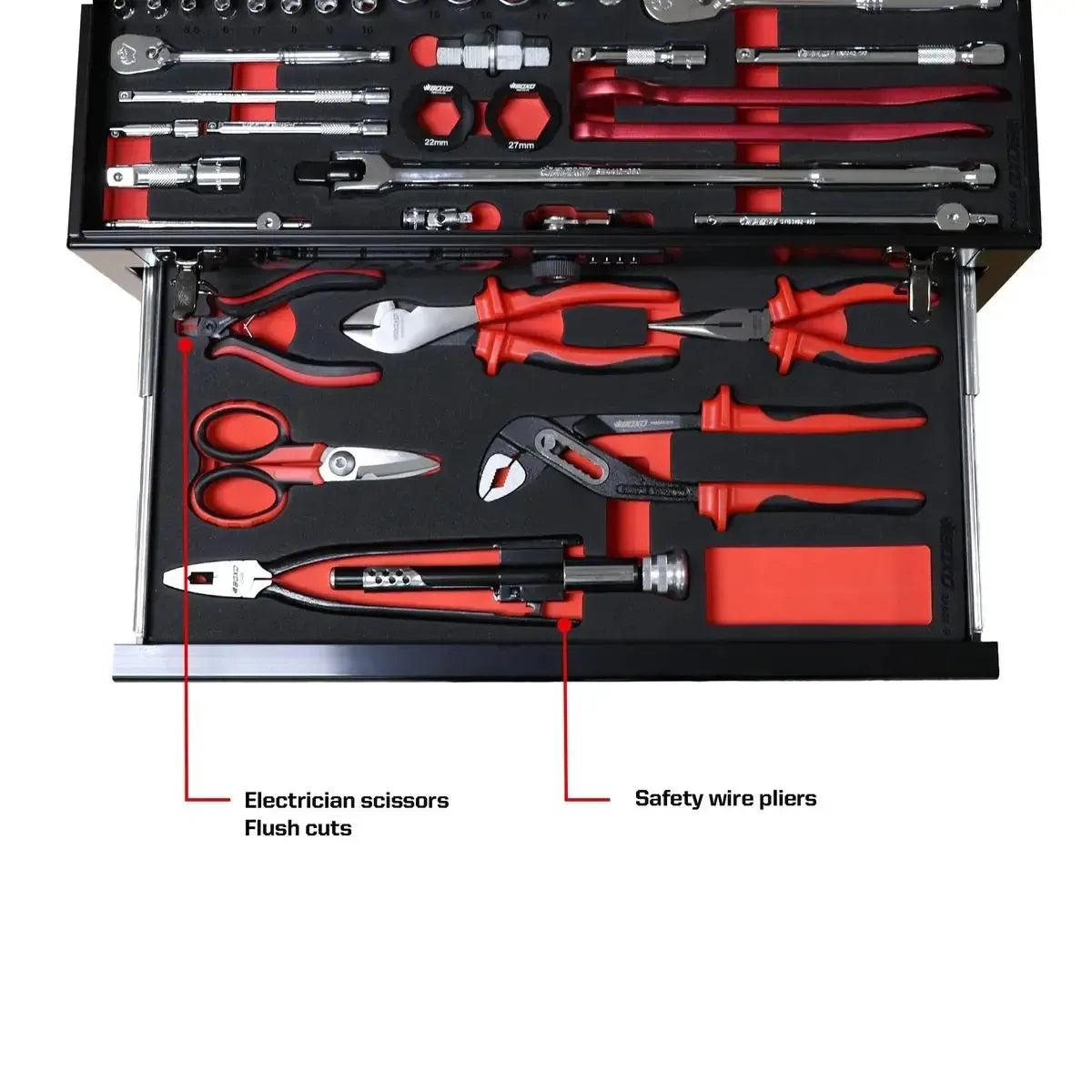 Boxo USA MotoBox | Ricky Carmichael 3-Drawer Portable Tool Box with 103-Piece Metric Motorcycle Tool Set