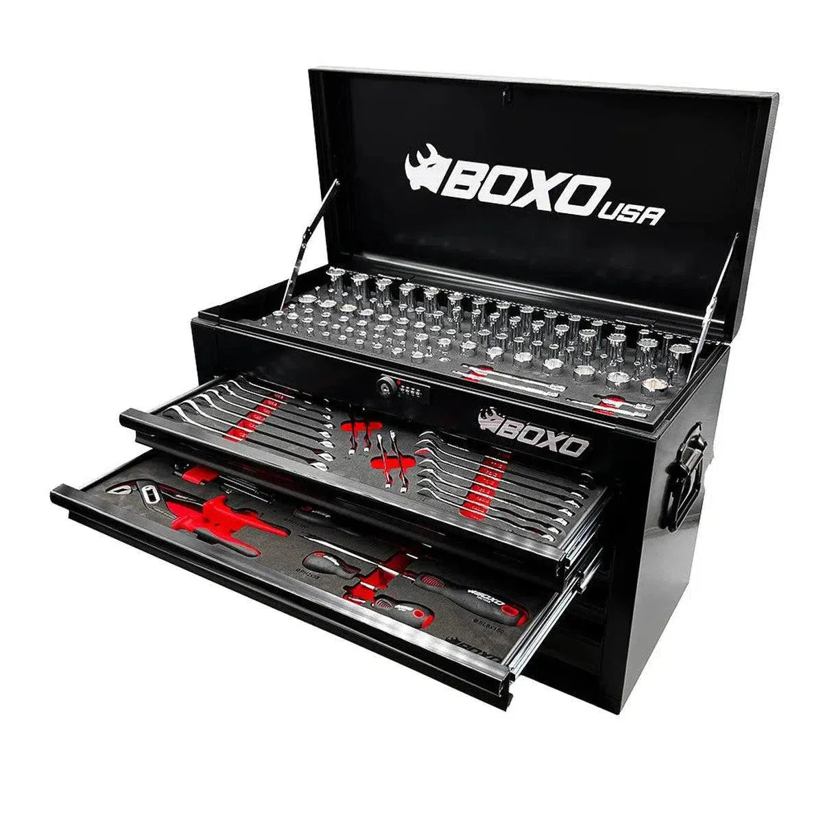 Boxo USA 159-Piece Metric and SAE Combo 5-Drawer Hand Carry Tool Box