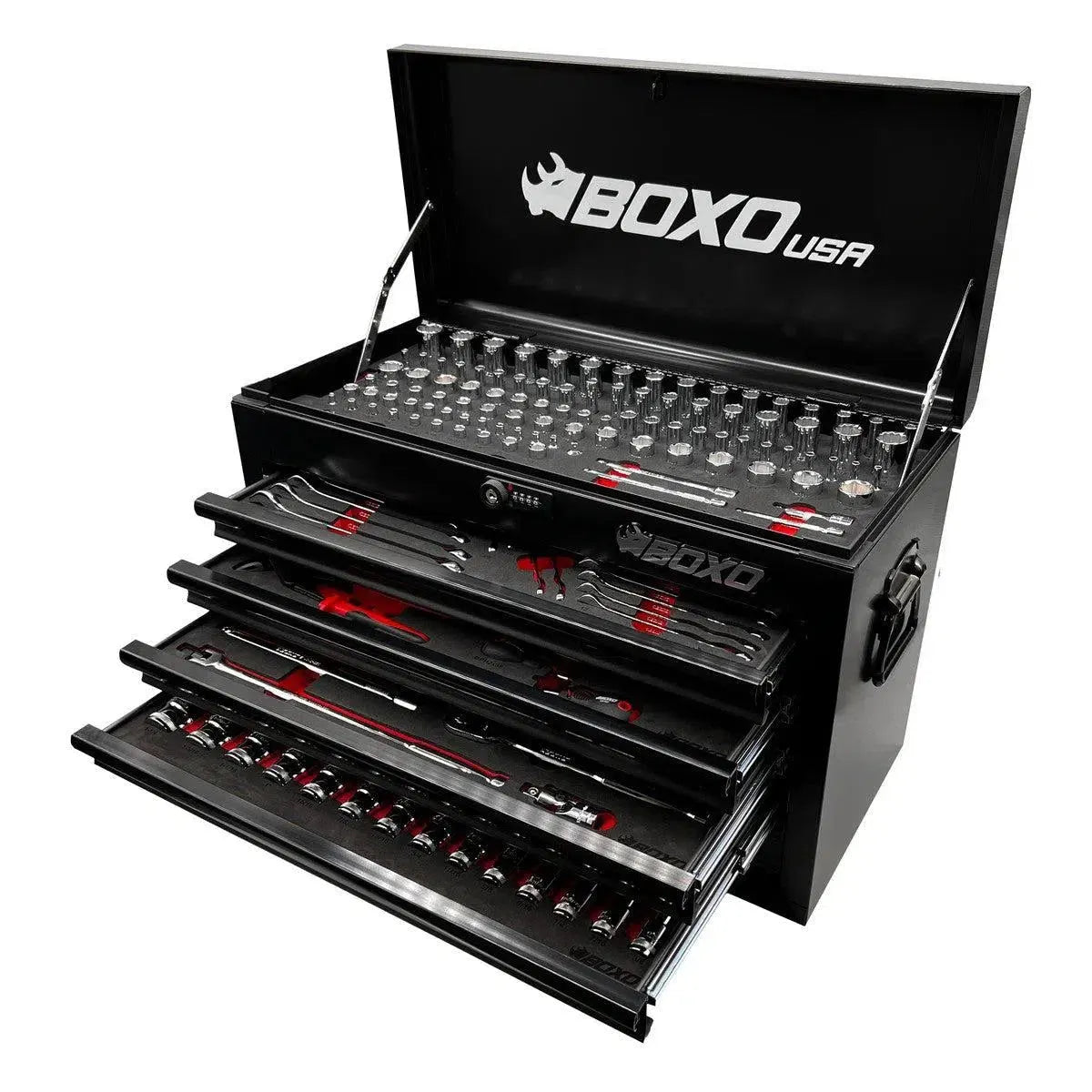 Boxo USA 238-Piece Metric and SAE Combo 5-Drawer Hand Carry Tool Box