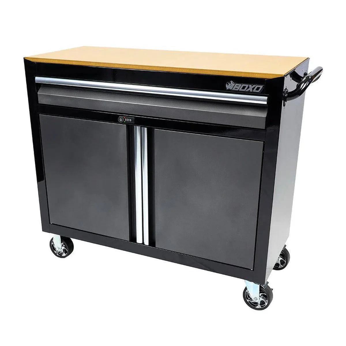 Boxo USA Tech Series | 45” Mobile Workbench with Storage and Power | Black