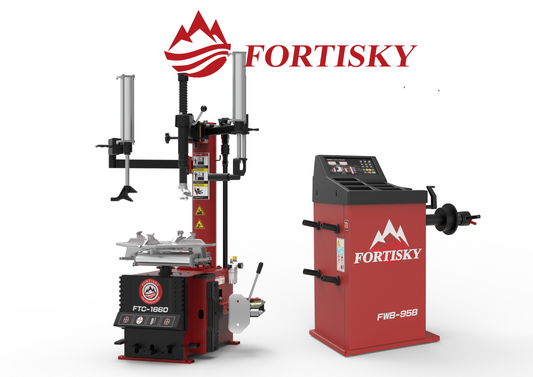 Fortisky | Dual Assist Arm Tire Changer & Wheel Balancer Combo FTC-1660 + FWB-95B