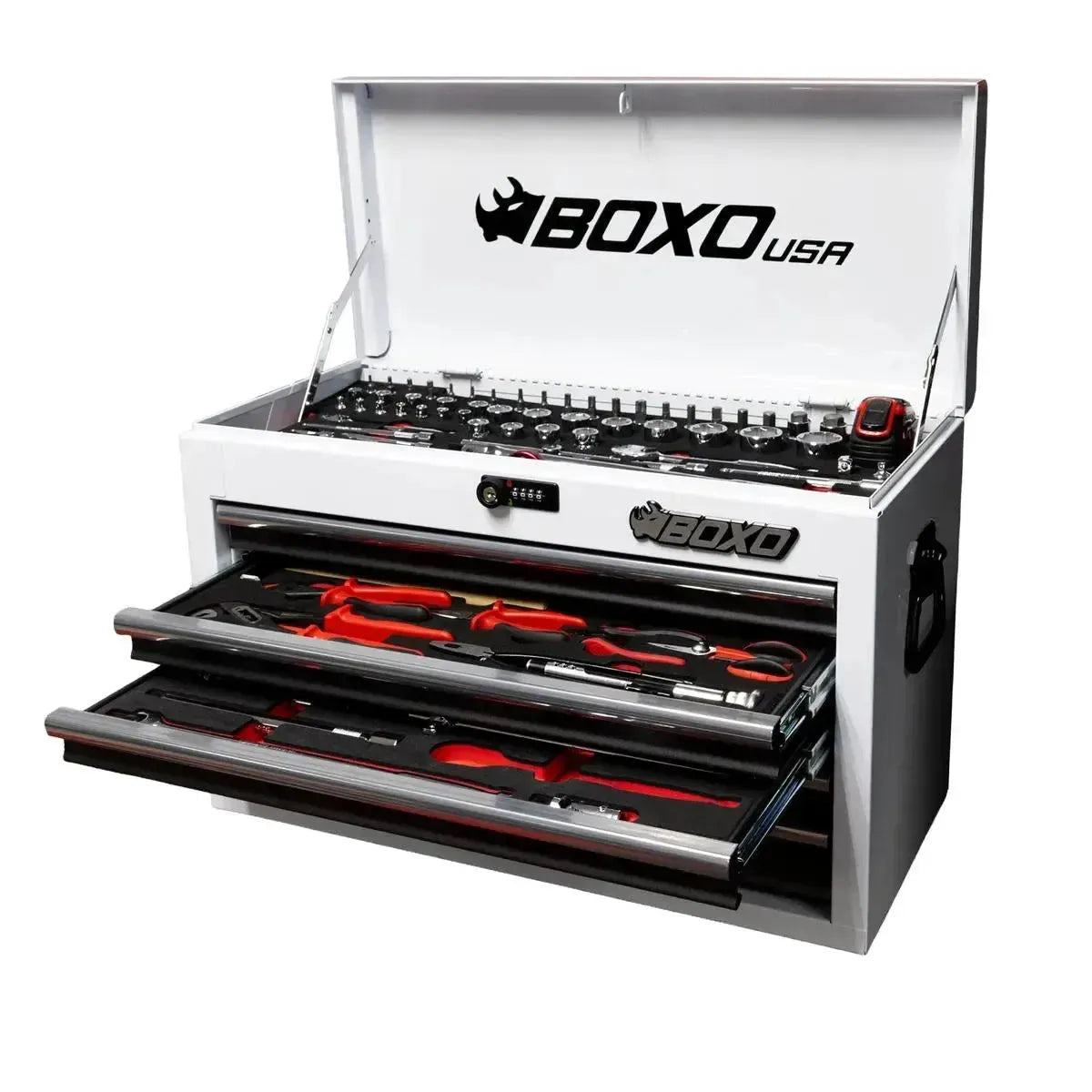 Boxo USA MotoBox | 103-Piece Metric Motorcycle Tool Set with 5-Drawer Hand Carry Tool Box
