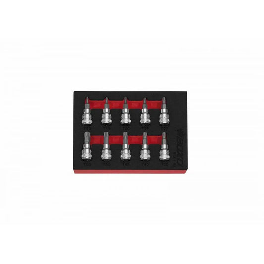 Boxo USA 10-Piece 3/8" Drive Standard Length Torx Bit Socket Set | 1/9th EVA Foam