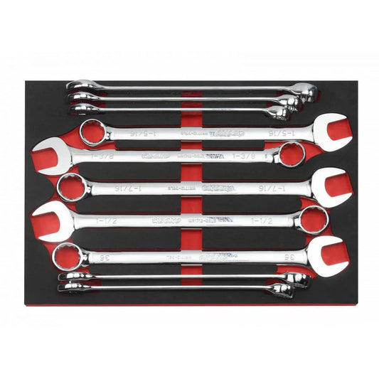 Boxo USA 10-Piece Metric & SAE XL Combination Wrench Set | 3/3rd EVA Foam