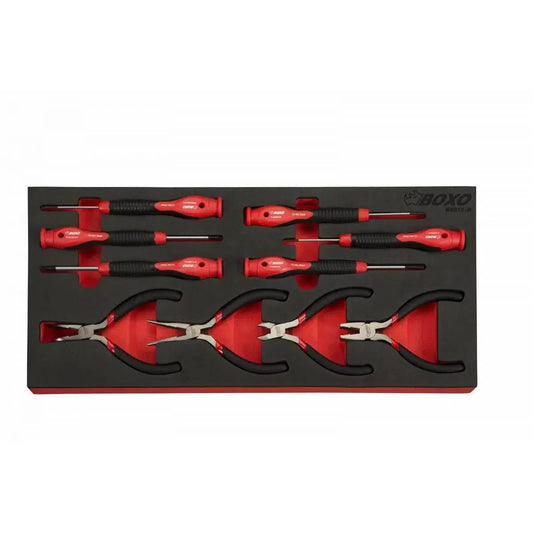 Boxo USA 10-Piece Precision Screwdriver & Mini Plier Set | 1/3rd EVA Foam