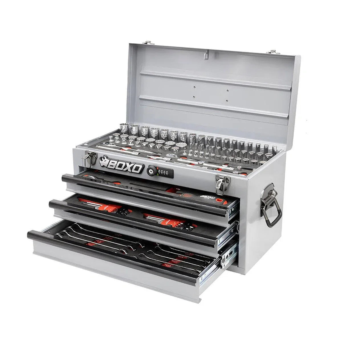 Boxo USA 133-Piece Metric 3-Drawer Hand Carry Tool Box