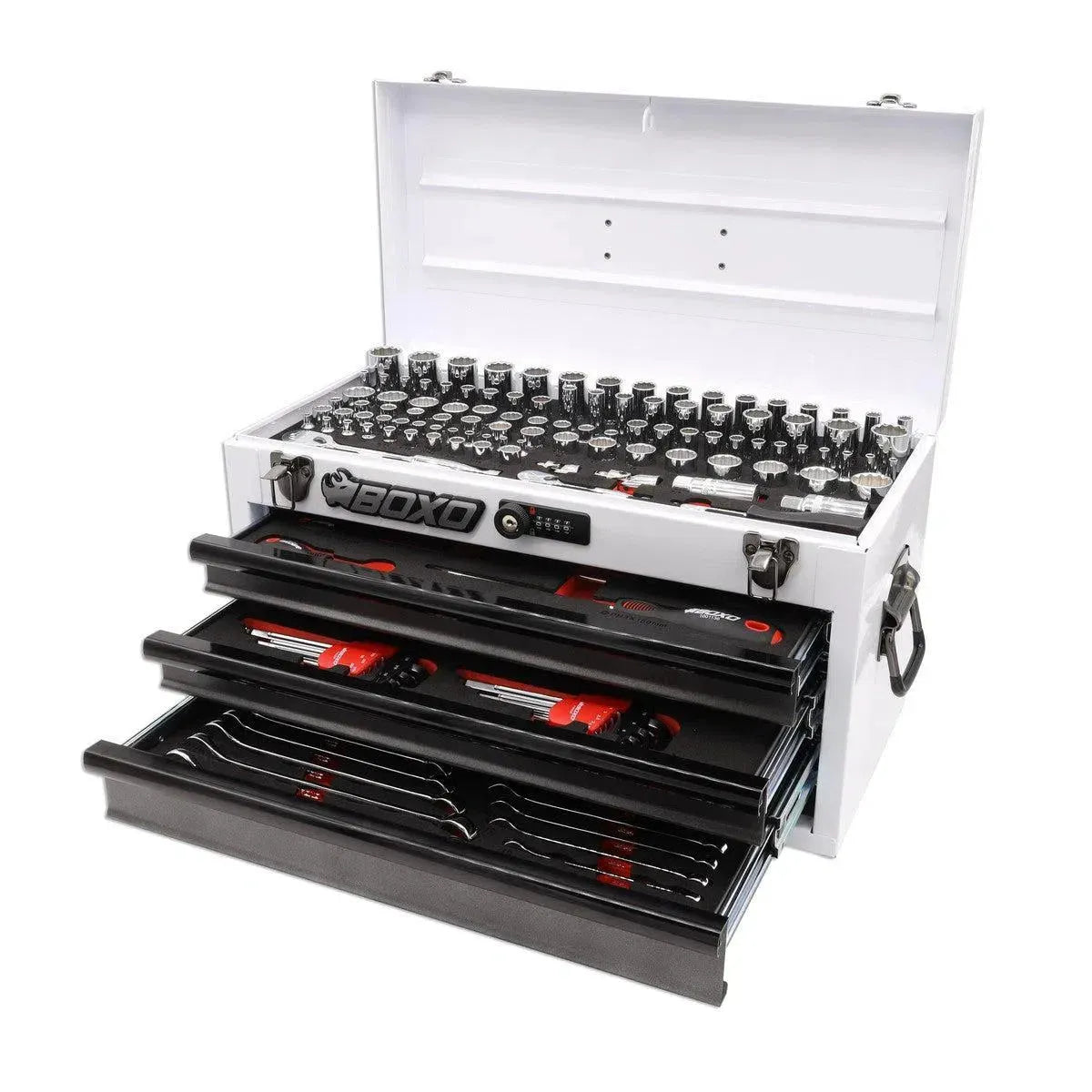 Boxo USA 159-Piece Metric and SAE Combo 3-Drawer Hand Carry Tool Box