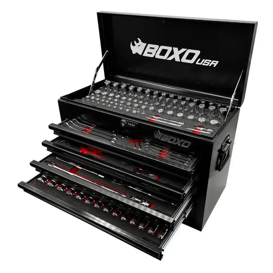 Boxo USA 227-Piece Metric and SAE Combo 5-Drawer Hand Carry Tool Box