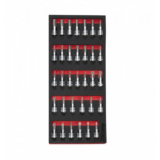 Boxo USA 33-Piece 3/8" Drive Master Bit Socket Set | 1/3rd EVA Foam