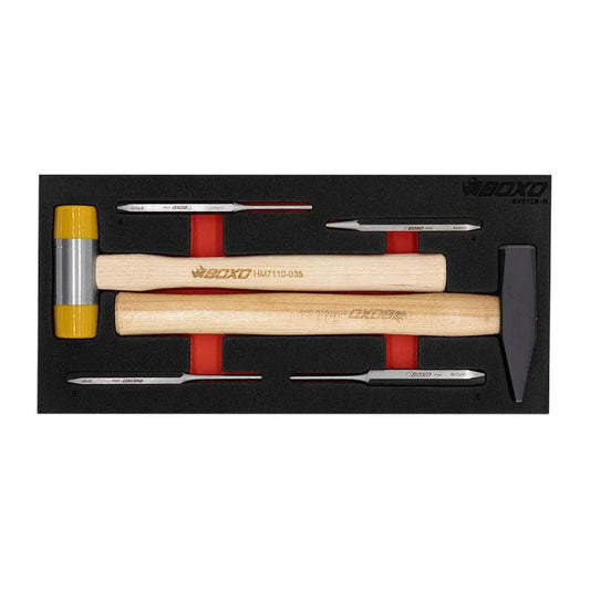 Boxo USA 6-Piece Hammer & Punch Set | 1/3rd EVA Foam
