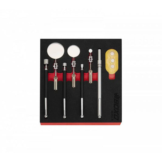Boxo USA 7-Piece Pickup & Mirror Tool Set with Telescoping LED Light Handle | 1/6th EVA Foam