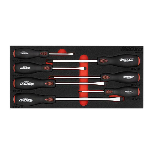 Boxo USA 7-Piece Pound Through Slotted & Phillips Screwdriver Set | 1/3rd EVA Foam