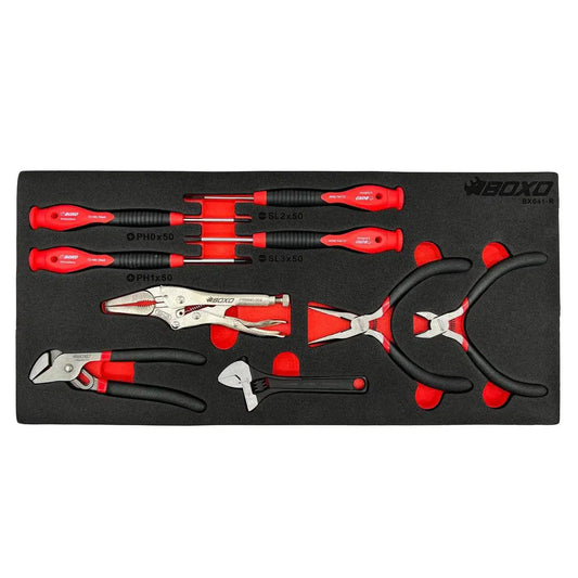 Boxo USA 9-Piece Precision Mini Pliers, Wrench & Screwdriver Set | 1/3rd EVA Foam