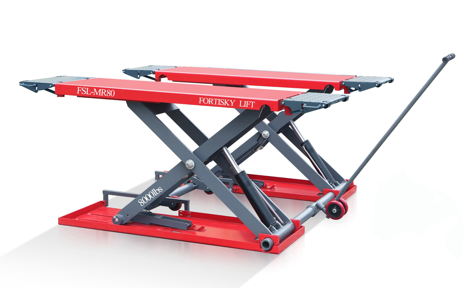 Fortisky | Mid-Rise Scissor Lift 8000lb 47in Electric Lock Release 220V FSL-MR80