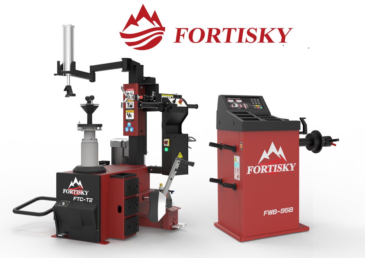 Fortisky | Leverless Tire Changer & Wheel Balancer Combo FTC-T2 + FWB-95B